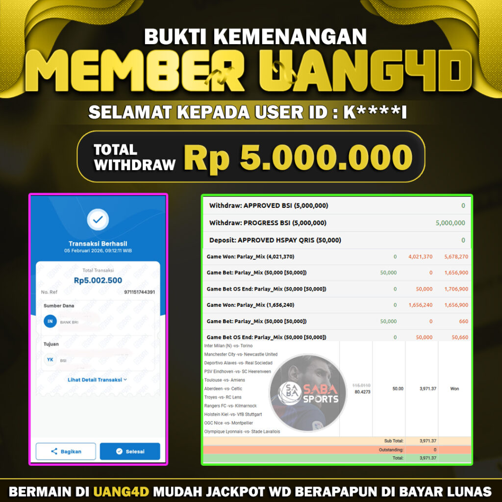 JACKPOT PARLAY 05 FEBUARI 2026